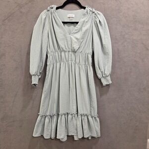 Calvin Klein Textured Crinkle Ruffle Short Dress Womens Size 2 Classic Casual